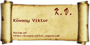 Kövesy Viktor névjegykártya