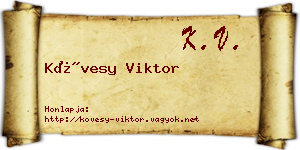 Kövesy Viktor névjegykártya