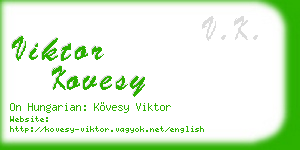viktor kovesy business card